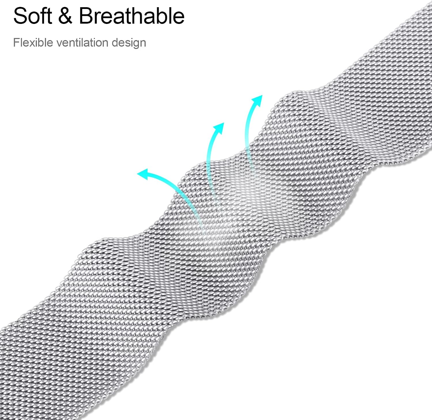 Metal Band Compatible with Fitbit Charge 2 Bands Women Men, Stainless Steel Mesh Loop Adjustable Wristband Replacement Strap for Fitbit Charge 2 image 3