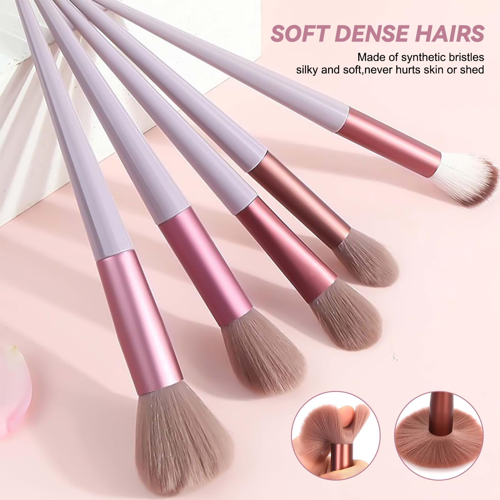 aweskmod Pennelli Trucco 13 Pezzi Set Viso e Occhi, Pennelli Make Up Professionali Set, Sintetico Contorno Fard Ombretti Correttori Fondazione Trucco Pennelli