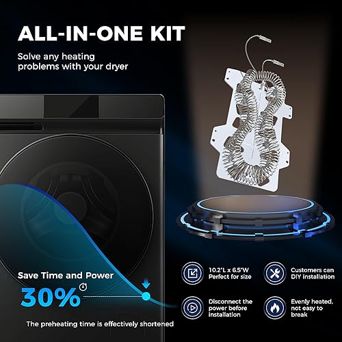 Miniatura 2 de Elemento calefactor de secadora actualizado DC47-00019A para Samsung, DC96-00887A y DC47-00016A y DC47-00018A y DC32-00007A, Repace dv40j3000ew/a2