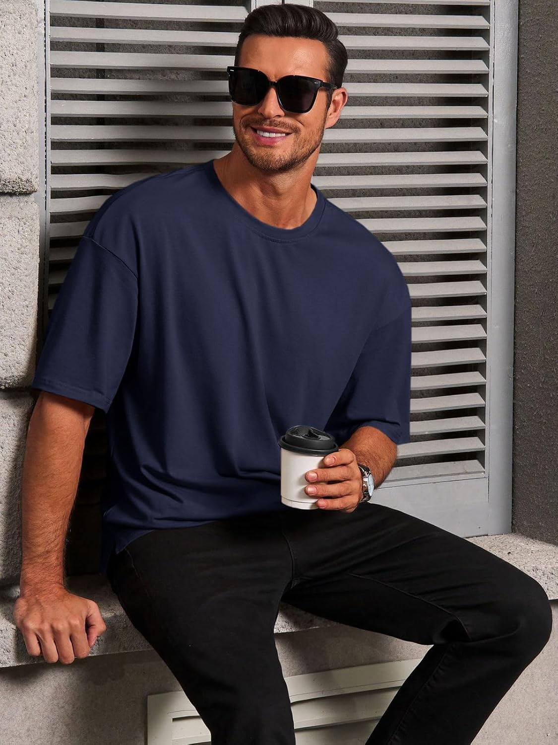 Runcati Mens Casual T-Shirts Short Sleeve Lightweight Oversized Summer Cotton Tee Beach Crew Neck Tops - Image 2