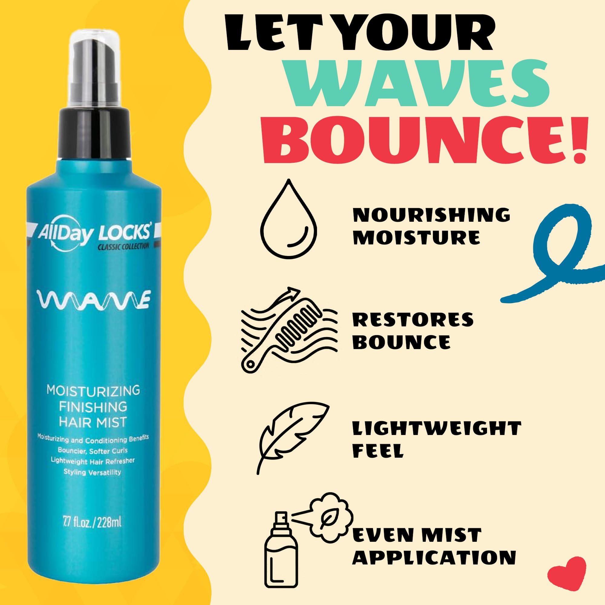 Amazon.com: AllDay Locks Classic Wave Hair Mist - Curl Enhancing
