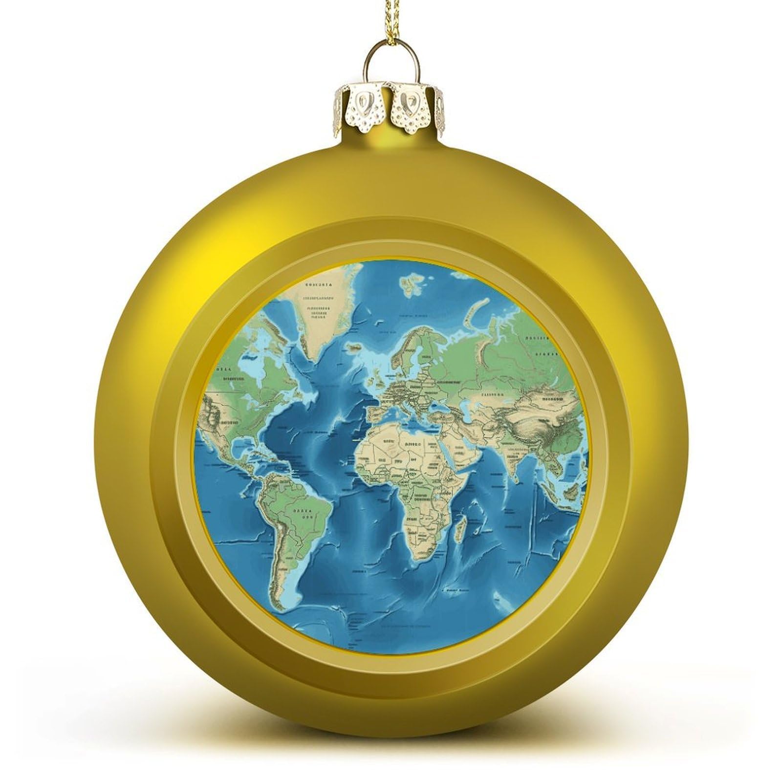 Boules de Noël à suspendre avec carte du monde rétro aux finitions soignées