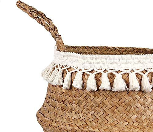 Miniatura 4 de BlueMake - Canasta tejida para almacenar plantas o juguetes, para usar en la sala o el baño