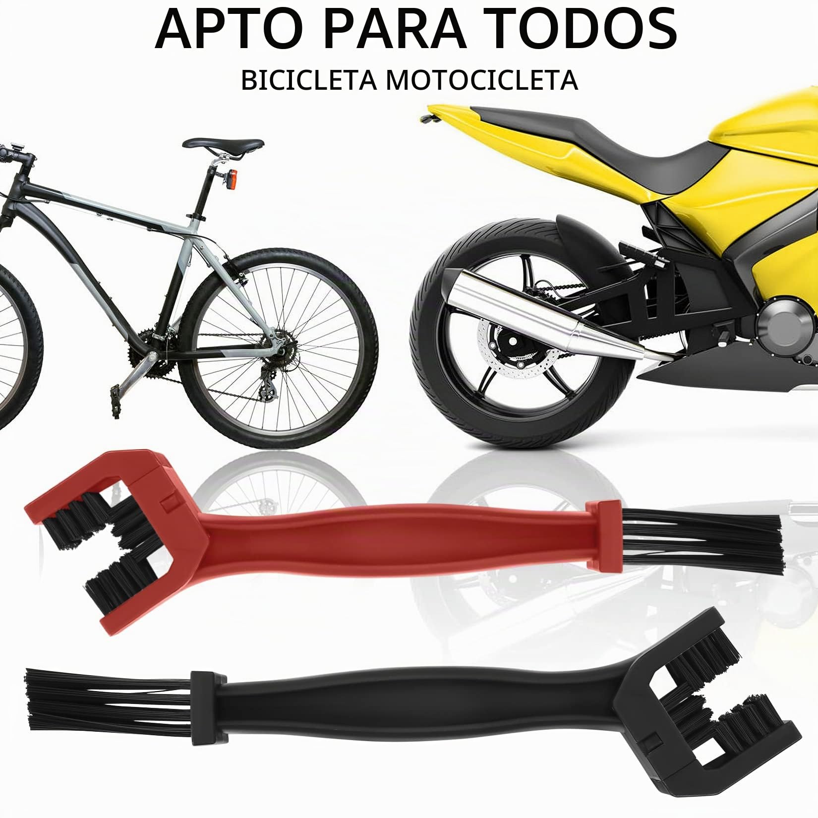 4 Piezas Kit Herramientas de Cepillo Limpieza de Cadena de Motocicleta Bicicleta, Cepillo de Mantenimiento Limpieza Limpiar de Cadena y Engranes de Bicicleta de Montaña
