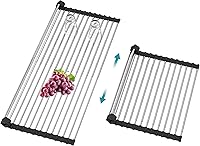 Vista 1 de BBXTYLY Estante Extra Expandible Enrollable para Secar Platos, Cubierta de Fregadero sobre el Lavabo, Accesorios de Cocina, Escurridor Enrollable