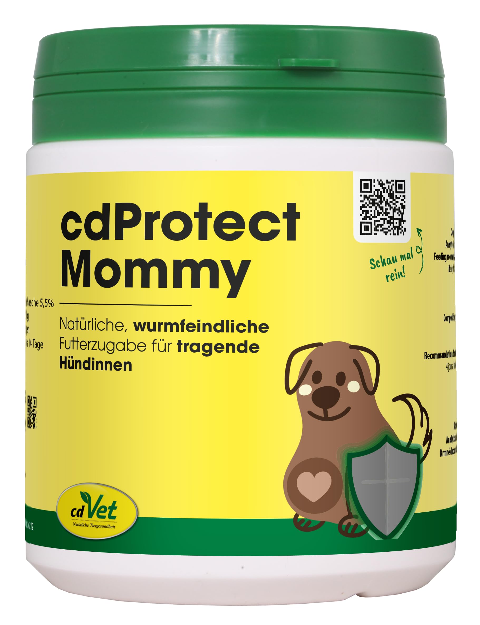 cdVet cdProtect Mommy 240 g | Ergänzungsfuttermittel für Hunde - Natürliche, wurmfeindliche Futterzugabe für tragende Hündinnen