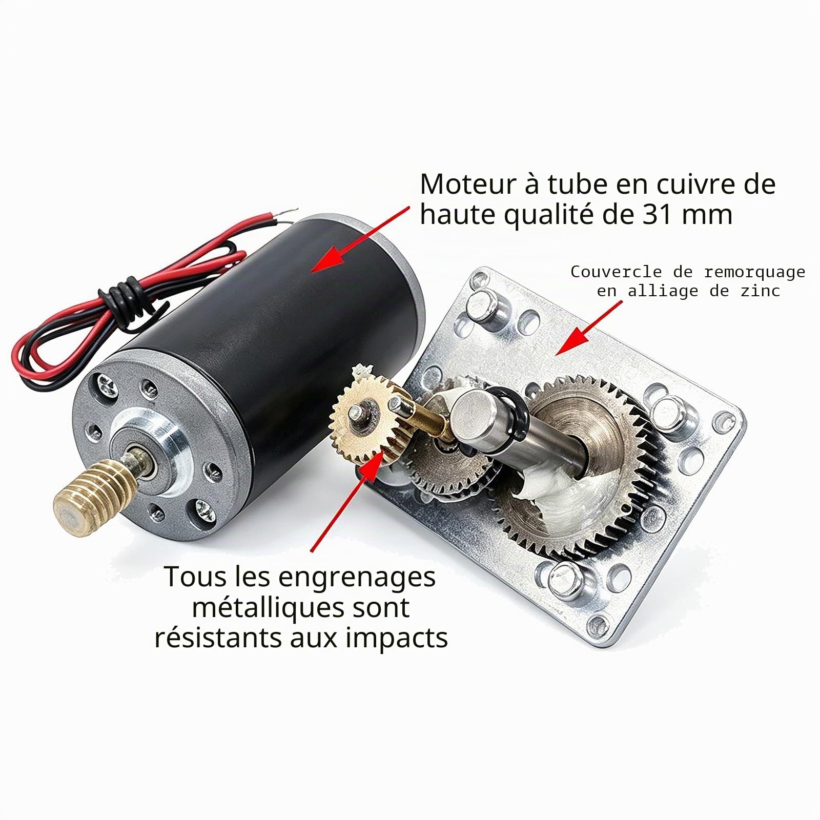 Moteur À Engrenage À Vis Sans Fin 10-400 Tr/Min, 12VDC Moteur Réversible À Vitesse Réduite À Couple Élevé, Boîte de Vitesses Électrique Avec Arbre en D, pour Rc, Jouets Électroniques (12V 10RPM)