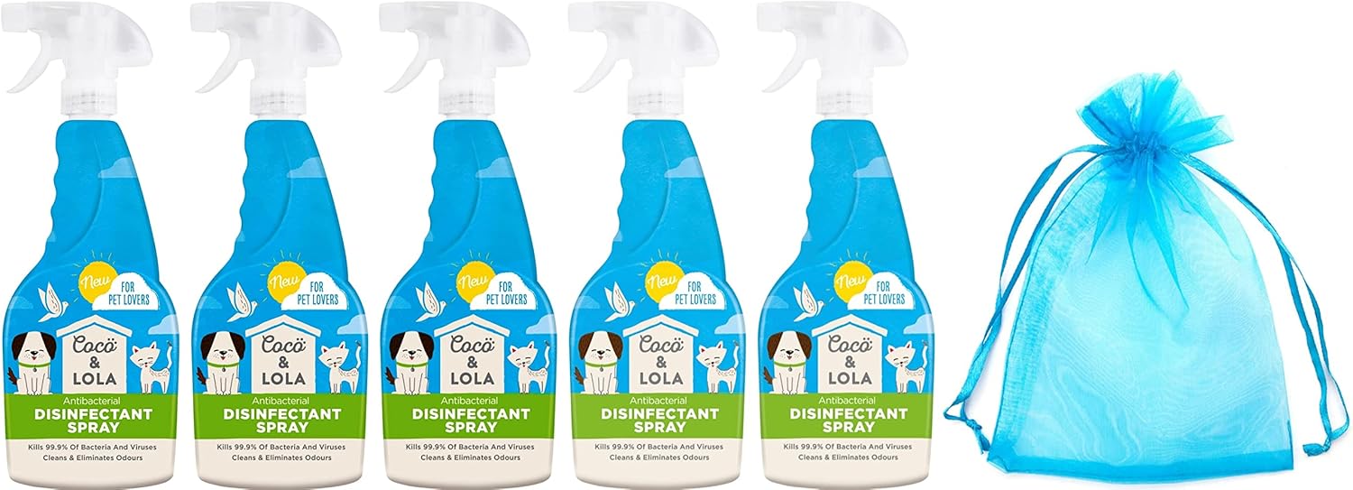 Coco & Lola for Pet Lovers, Antibacterial Disinfectant Spray, 5Pk x