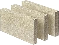 Protalwell Vermiculite Fire Bricks 9x4.5x0.75" 3-Pack - 2200°F High Temp Resistant for Wood Stoves & Fireplaces