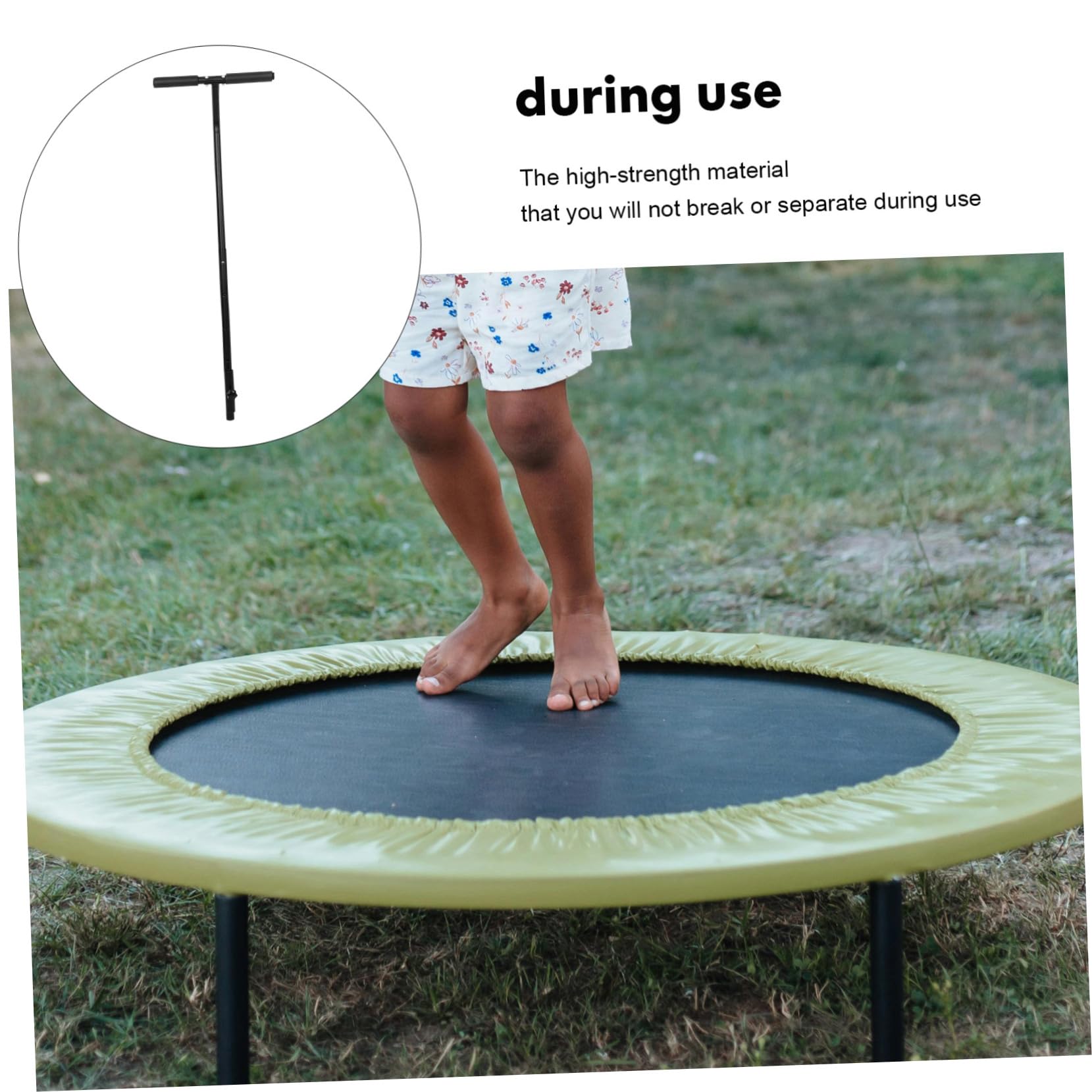 Happyyami Mini trampolina z uchwytem mocującym ze stali nierdzewnej, akcesoria do trampoliny fitness dla dorosłych i stabilny uchwyt do bezpiecznego skakania i treningu