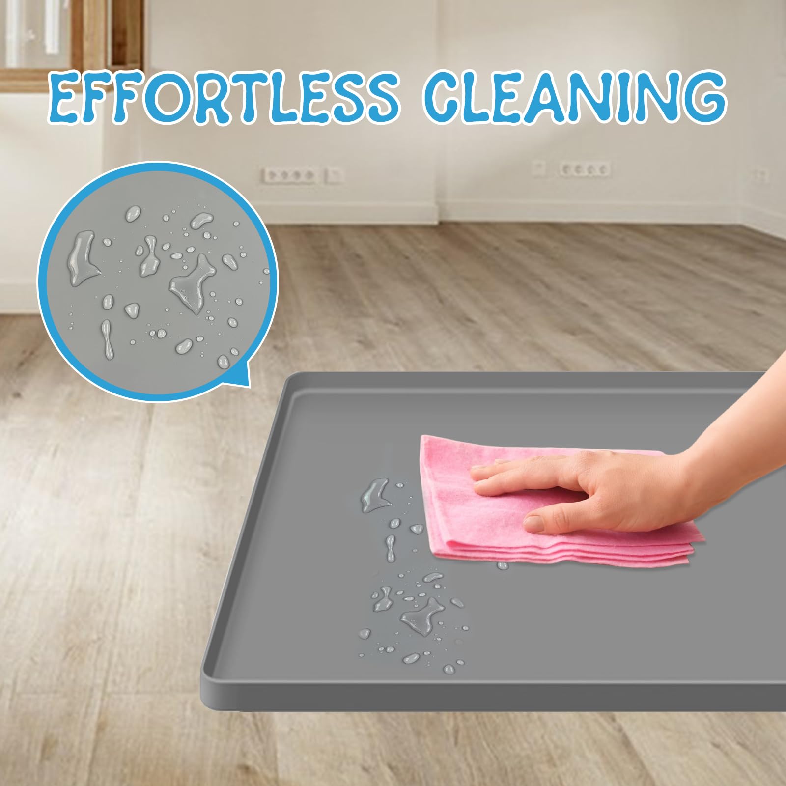 19pcs Puppy Pee Pad Tray Halter Set für Hunde, rutschfeste Silikon Hund Pee Pad Halter für 10 X 10cm Training Pads, Easy Cleaning Pee Pad Tray mit 8-Halter Klemmen und 10pcs Welpen Töpfchen Pad