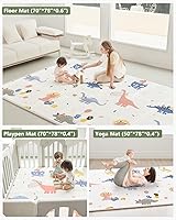 Vista 6 de Baby Play Mat Foldable Baby Floor Play Mat Large 50"*78"*0.4" Soft Foam Playmat for Babies Reversible Waterproof Padded Baby Girl Play Mat Portable