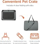 Amazon Basics 4-Doors Portable Soft-Sided Folding Travel Crate Kennel for cat, Dog, and Other Small Animals, Grey, S 66.04 cm x 45.72 cm x 45.72 cm