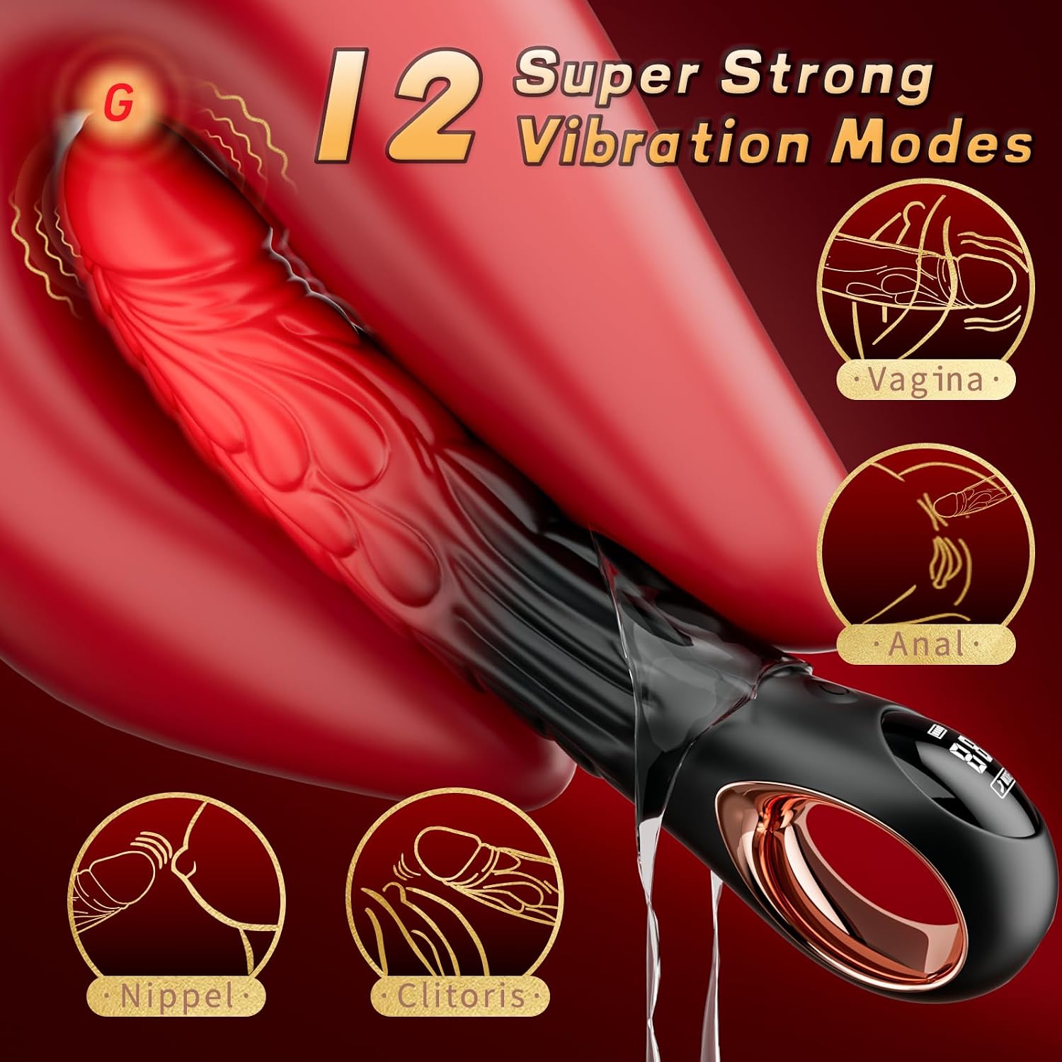 G Spot Realistic Dildo Vibrator - Vibrators Sex Toys for Women, Clitoral Stimulator Dildos with 12 Strong Vibration Modes, Waterproof Dragon Fantasy Dildo, Adult Sex Toy for Female and Couples