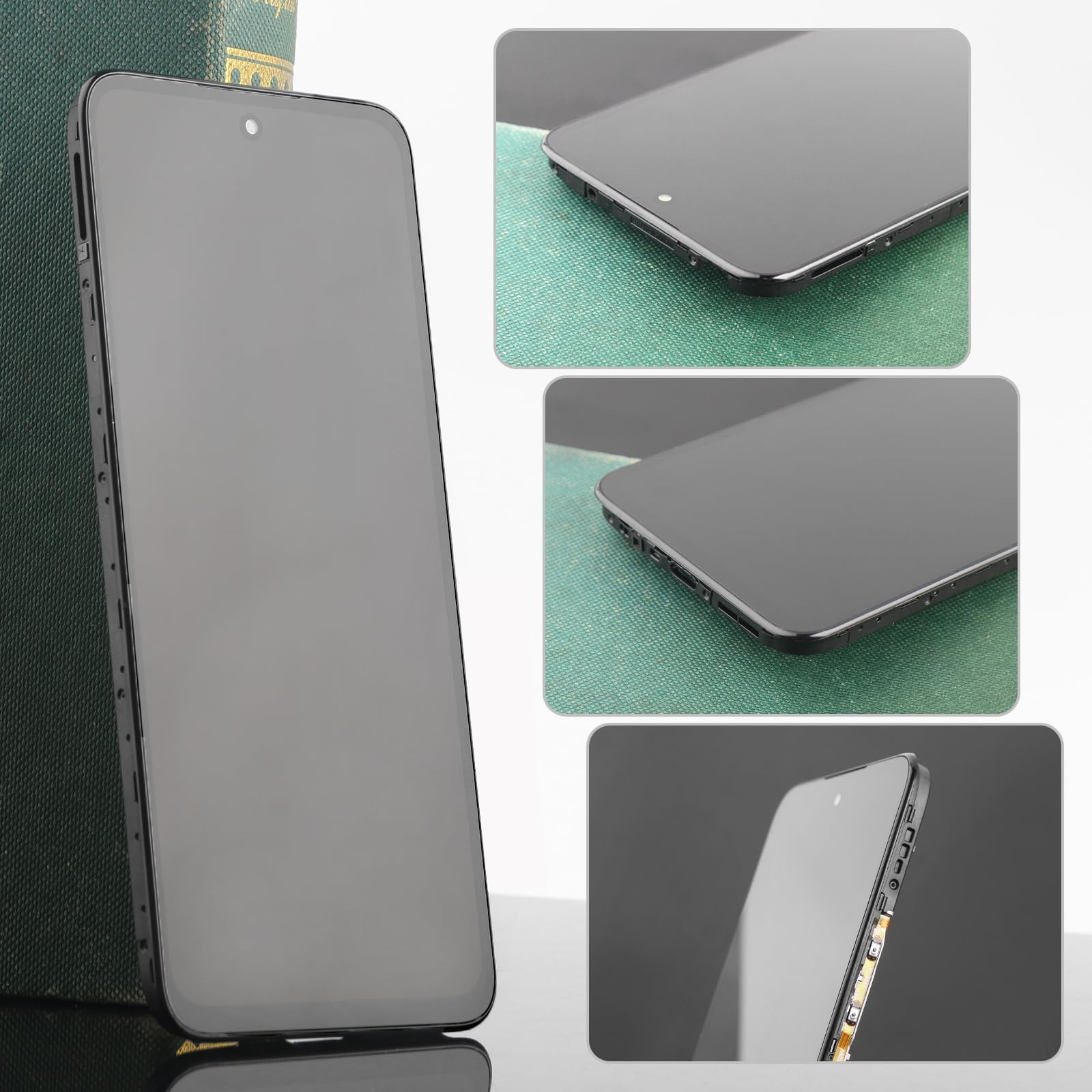 6.79" Nero+Cornice Schermo Completo per Xiaomi Redmi 12 23053RN02A, 23053RN02Y, 23053RN02I ​LCD Display Touch Screen Digitizer Ricambio Assembly + Strumento di Installazione + Vetro temperato
