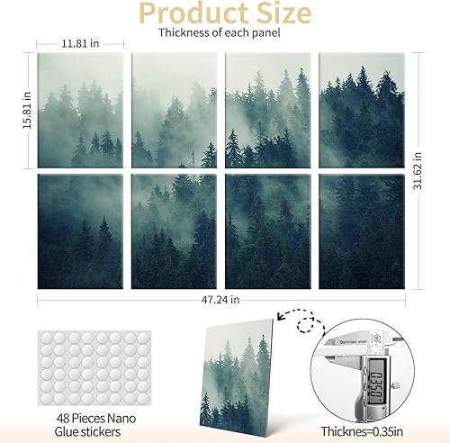 Miniatura 5 de Art3d Paneles de pared insonorizados de 48 x 32 pulgadas, paquete de 8 paneles acústicos de pared decorativos absorbentes de sonido para sala de