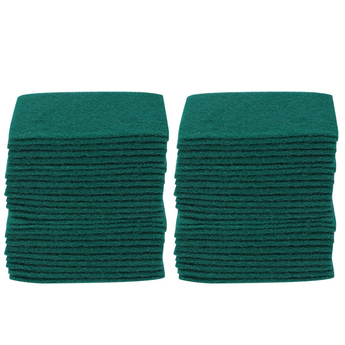sourcing map 50uds Estropajo Estropajo Anti-Arañazos Estropajo Esponja Estropajo Almohadillas 6"X4" para Estropajo Cocina, Lavavajillas, Verde 1
