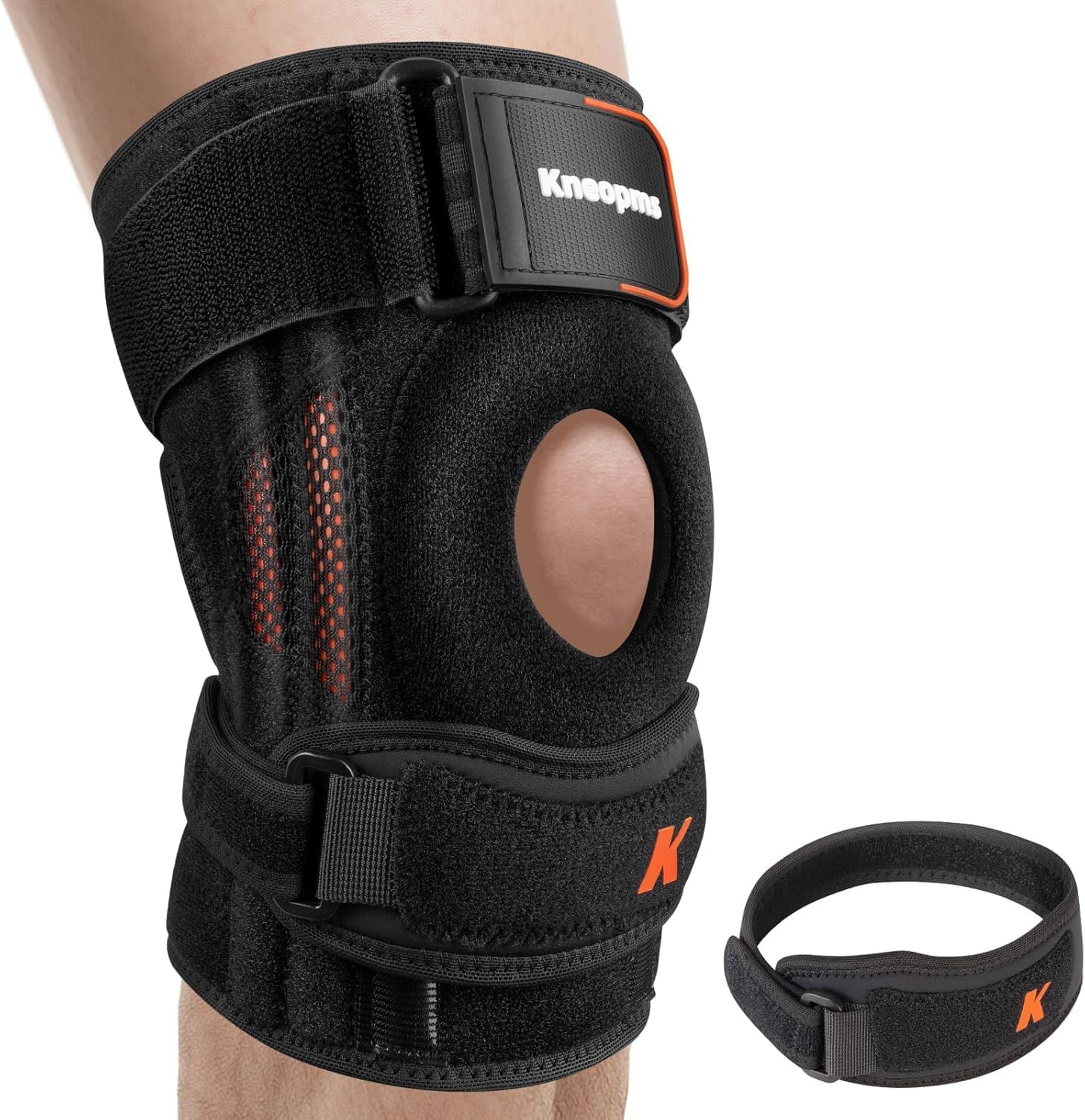 Photo 1 of ?Enhanced Version?2-in-1 Professional Knee Brace for Pain Relief,Adjustable Knee Support with Patella Pad & Side Stabilizers, Compression Knee Sleeve for Meniscus Tear, ACL, Joint Pain, Runner, Workout-Men & Women(XL)