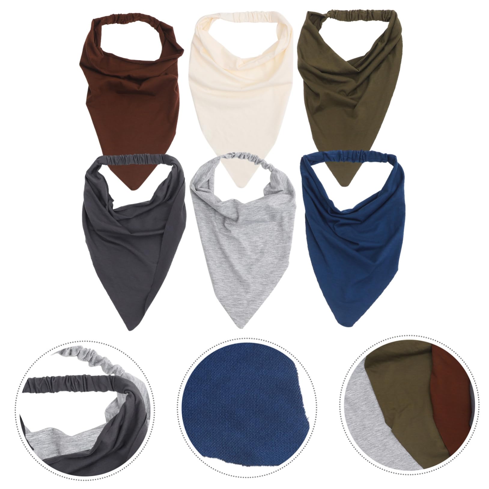 Bandana pour Femmes Bohème, Lot de 6, Coton Polyester, Foulard Triangulaire