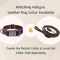 Vista 8 de ADITYNA - Correa de perro de cuero de doble asa de 6 pies - Correa trenzada resistente con asa de tráfico - Correa para entrenar y caminar razas