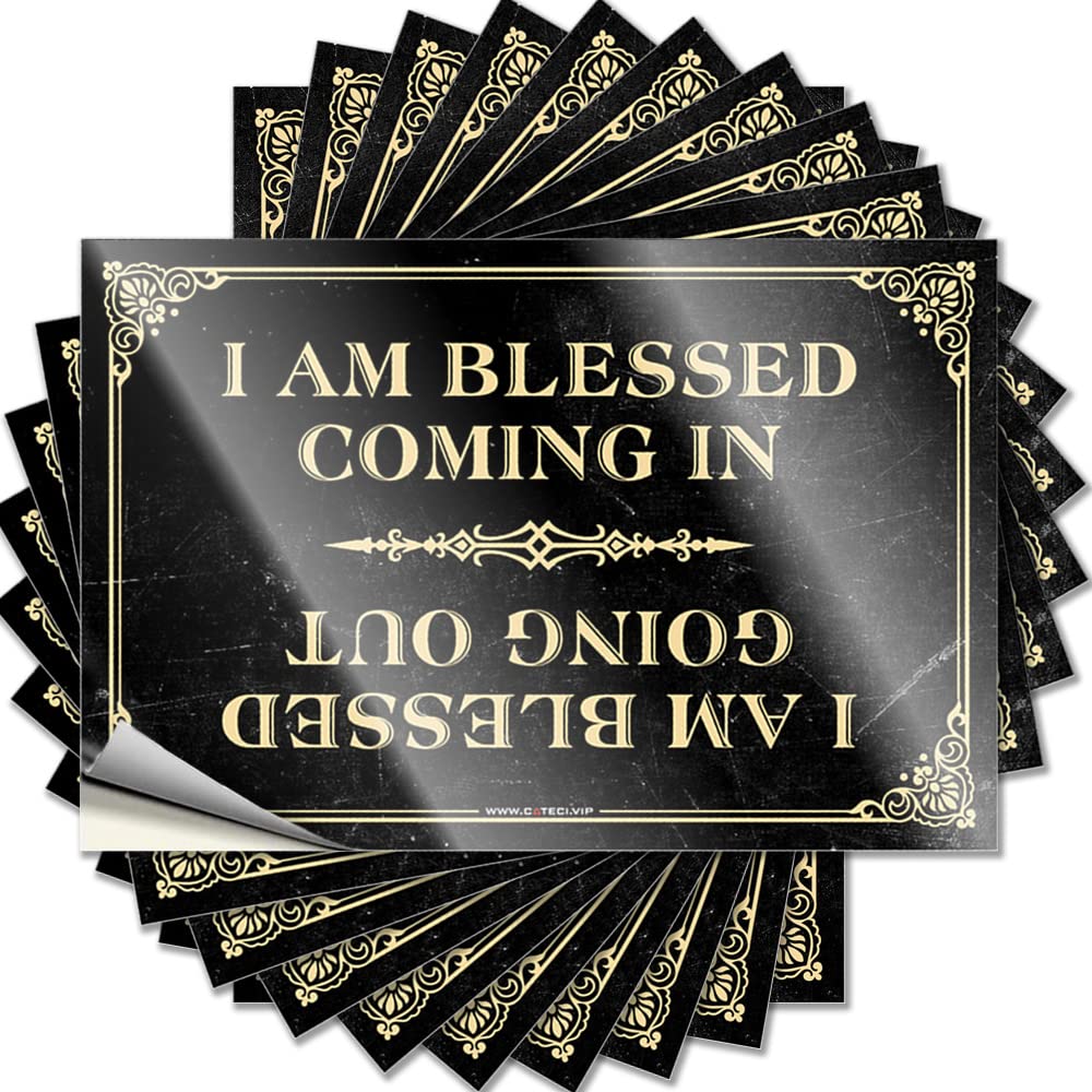 Neutral Funny Sticker, Music Water I Am Blessed Coming in and Going Out | Funny Quote Inside Decals(12X18CM)