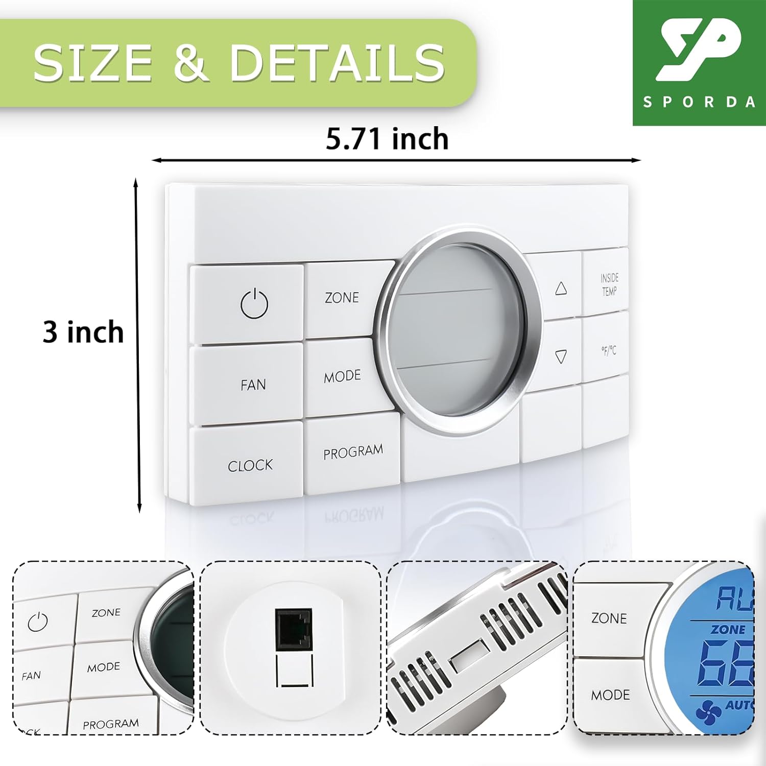 3314082.011 RV Thermostat Multi-Zone Comfort Control Centre, 2 Thermostat 10 Buttons, Compatible for Dometic Air Conditoner Series 579,595,600,6308,520,6218xx,457915 and More