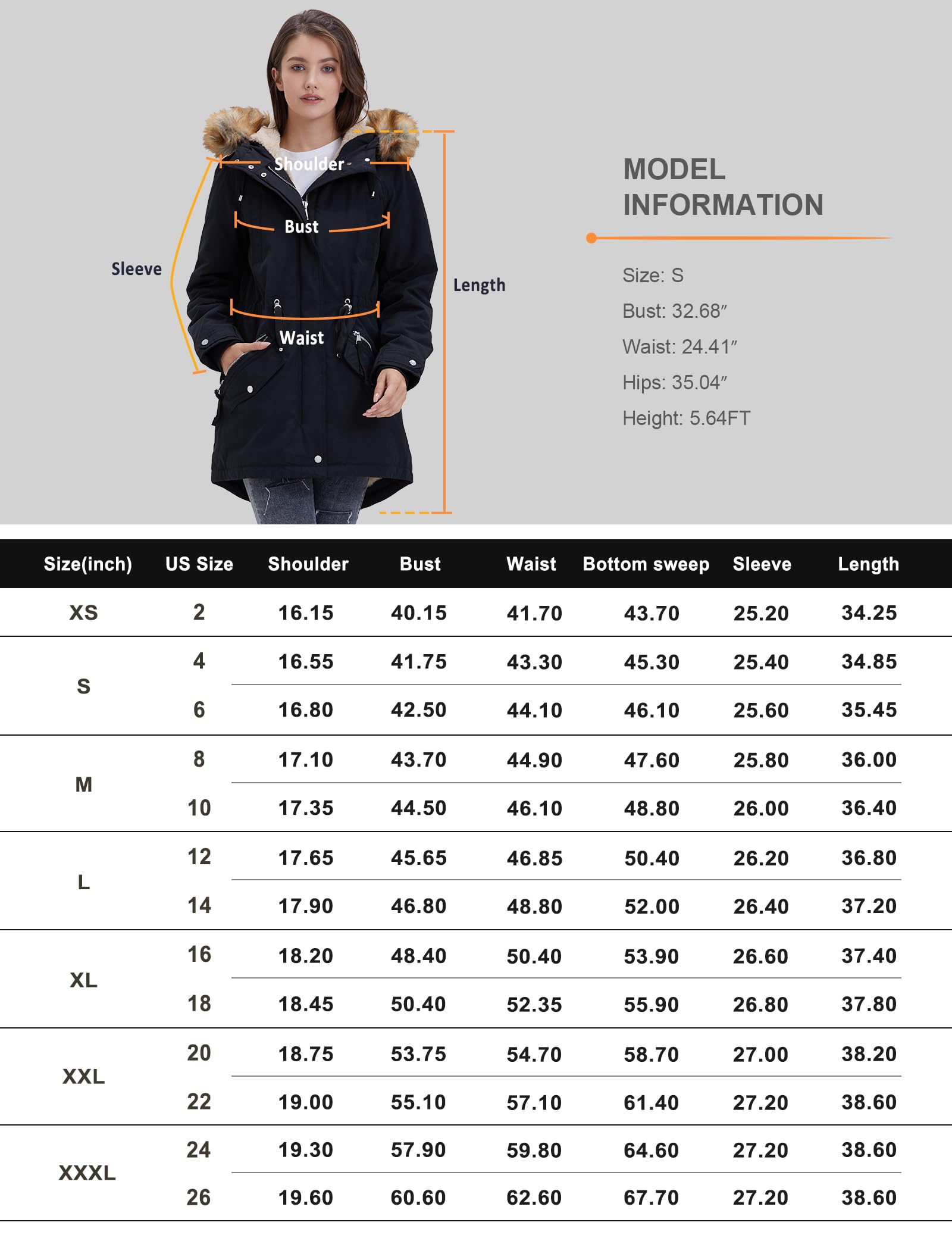 ROYAL MATRIX Winter Coats for Women Winter Parka Jacket with Hood Women Fleece Lined Parka Coat Warm Windproof Long Winter Coat Ladies Winter Parka Coats Black Upgrade,4