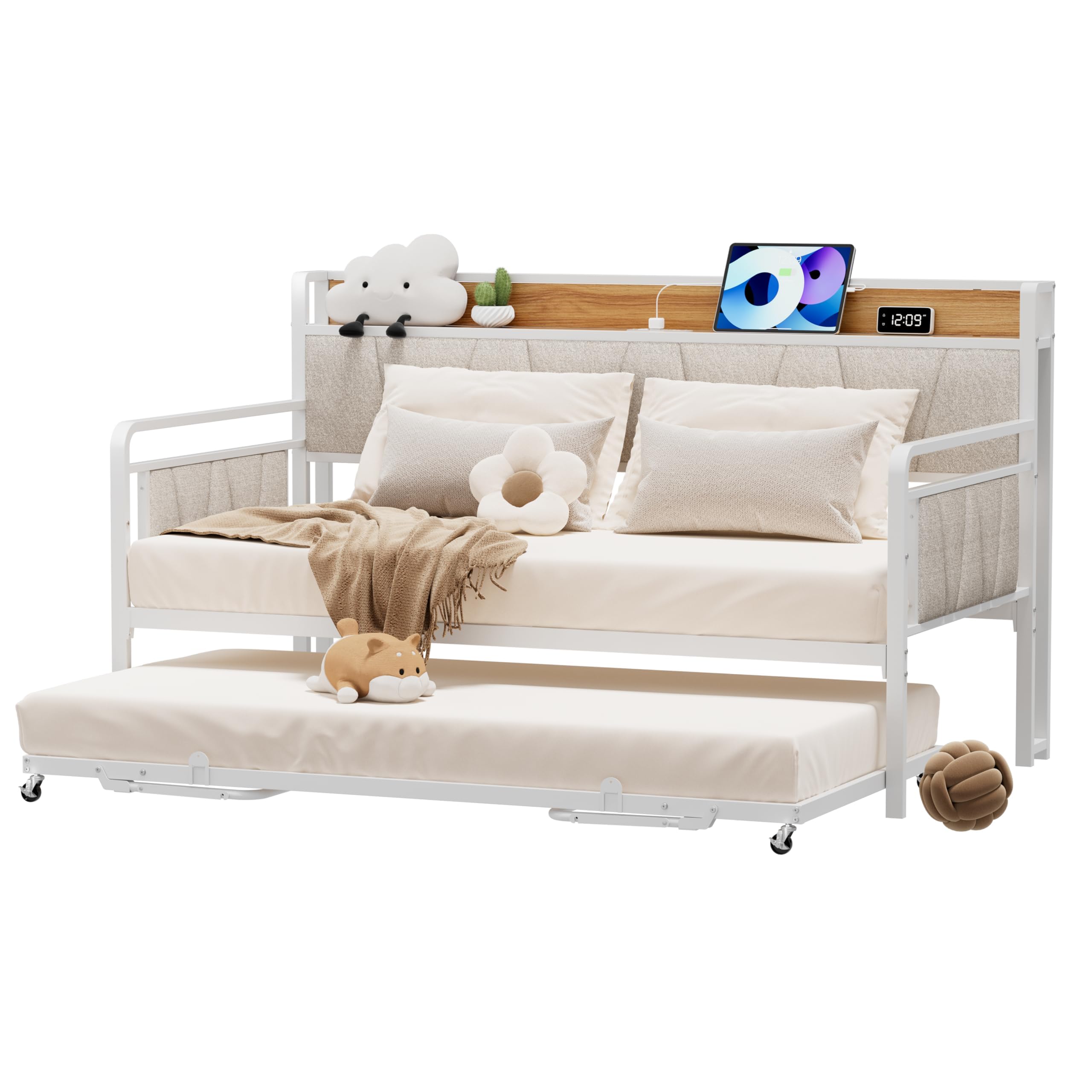 knocetx Twin Daybed with Pop Up Trundle