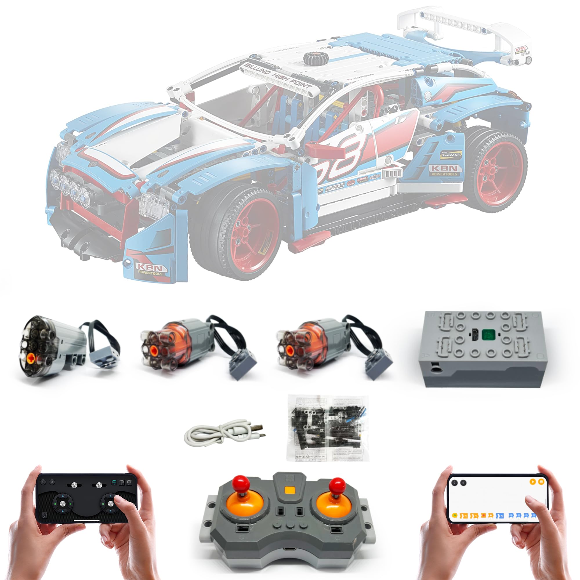 Motor and Remote Control Set for Lego 42077, Upgraded Accessories Set with Joystick Remote Control and 3 Motor (Model not Included)