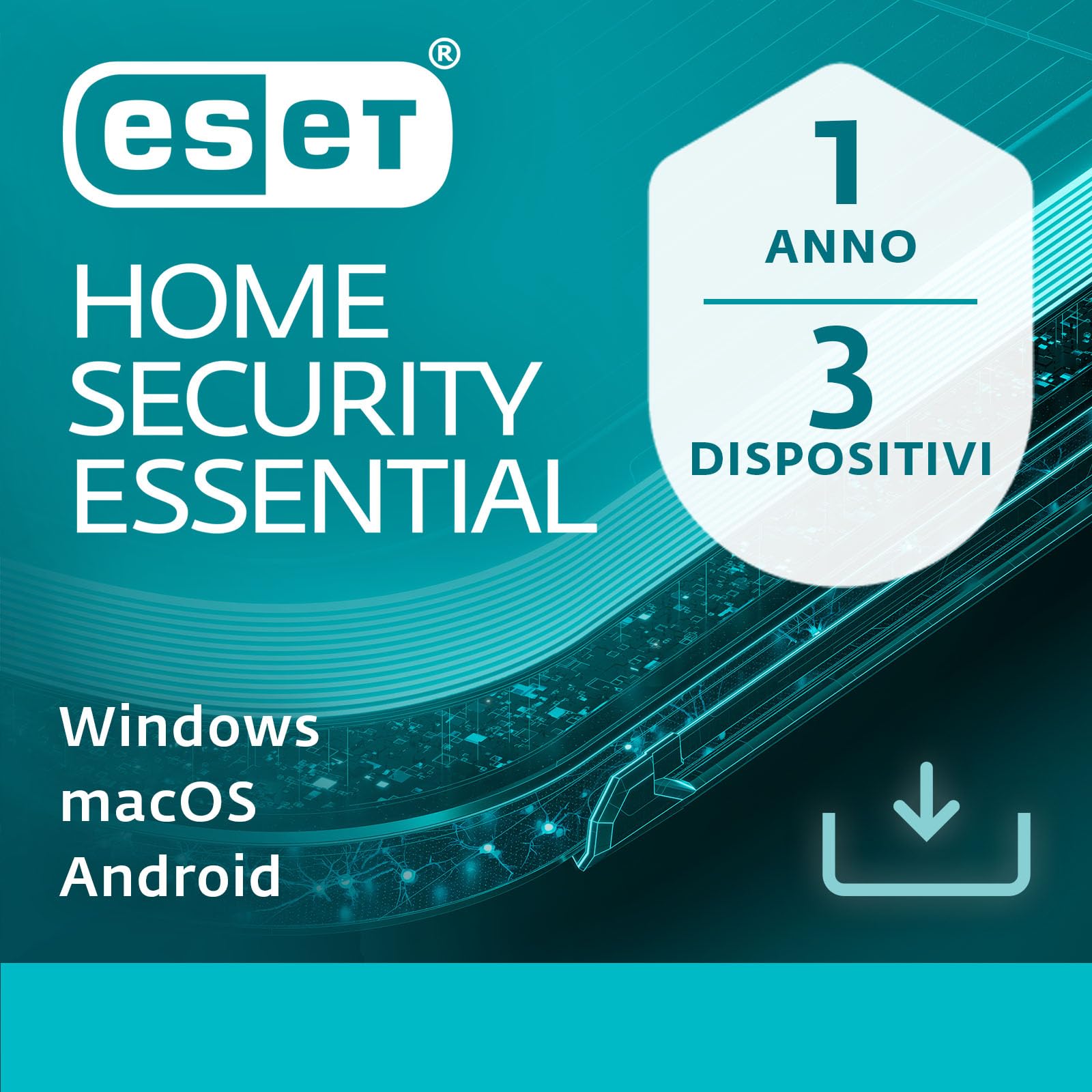 ESET HOME Security Essential 2025 | 3 dispositivi | 1 anno | Safe Banking & Browsing, Firewall, Network Inspector inclusi | Windows, MacOs & Android | Codice di attivazione tramite email
