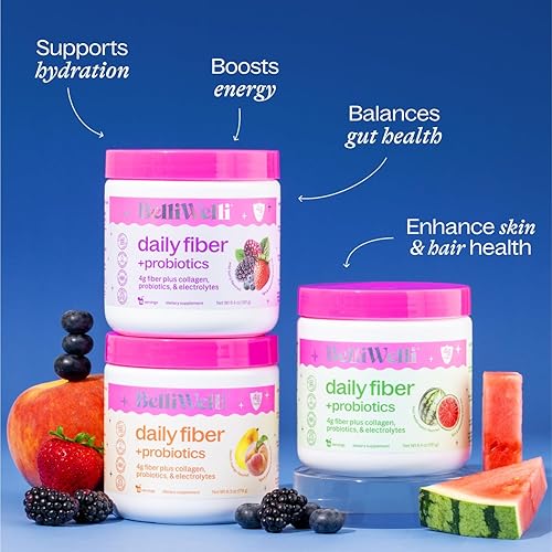 Miniatura 4 de Belli Welli Suplemento de fibra para mujeres y hombres Polvo de fibra diaria premium de acacia orgánica con colágeno añadido, electrolitos y