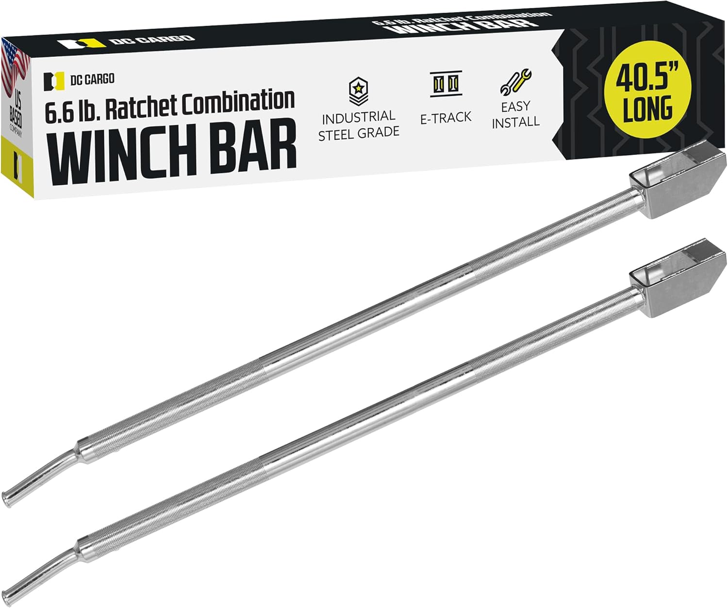 DC Cargo Mall 40.5" Winch Bar - Extra Long Non-Slip Handle Use with Bolt-On or Weld Style Deep Storage Winch for Flatbed Trailers and Trucks