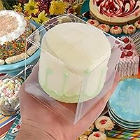 Vista 3 de PayPie Paquete de 45 cajas de regalo transparentes de 3 x 3 x 3 pulgadas con cintas, cubos de plástico transparente para decoraciones de cumpleaños
