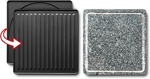 Miniatura 6 de Techwood - Raclette eléctrica de 1500W para interiores, parrilla para barbacoa coreana de 8 raciones con placa reversible 2 en 1, ideal para fiestas