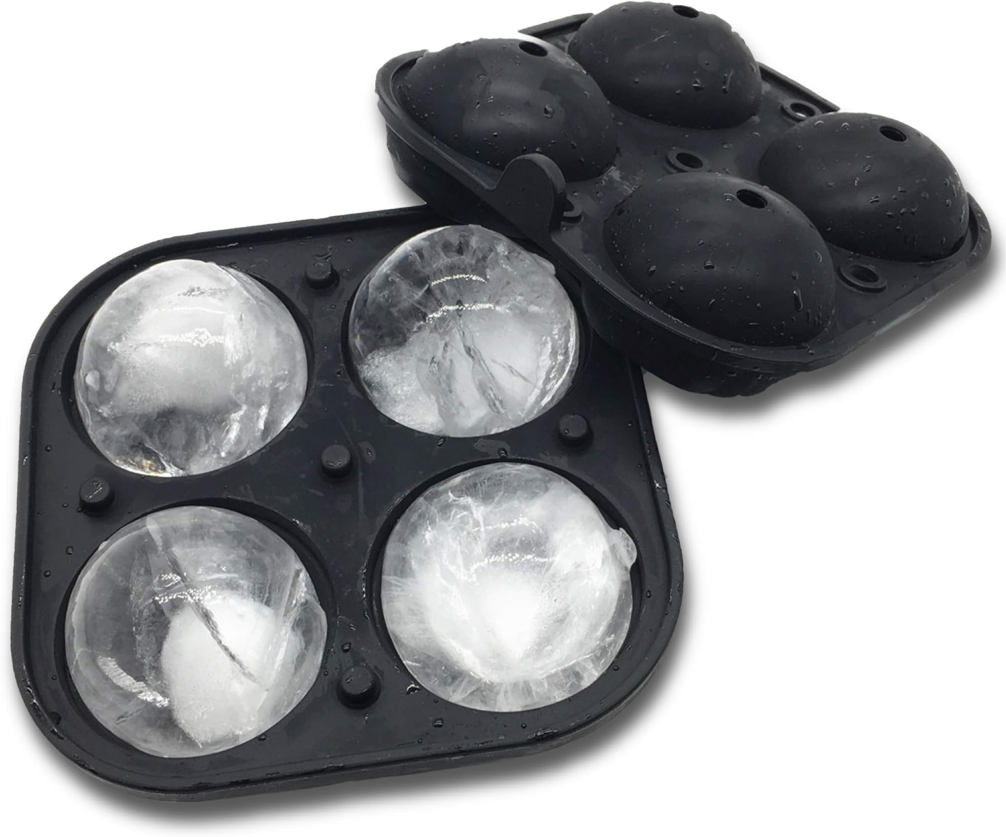 2.5 Inch Giant Ice Ball Mold - Makes Large Sphere Ice Mold Tray Round Ice Cubes Tray for Massive Sized Whiskey Ice Balls or Make Hot Chocolate Bombs by ABG