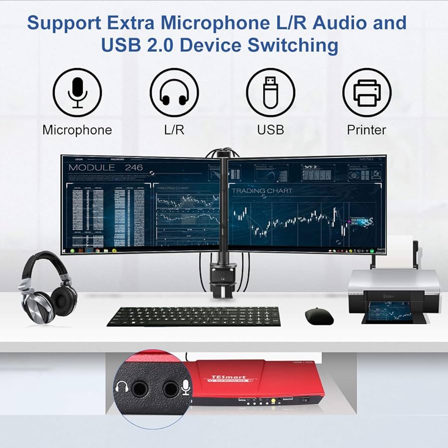 Amazon.co.jp: TESmart デュアルモニター KVMスイッチ 2ポート (HDMI Amazon.co.jp: TESmart デュアルモニター KVMスイッチ 2ポート (HDMI