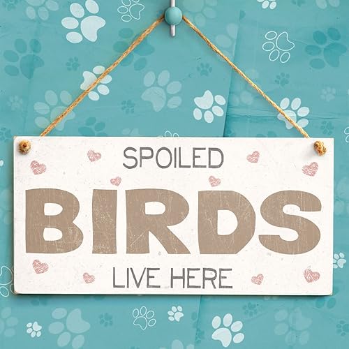 Miniatura 2 de Meijiafei Spoiled Birds Live Here - Letrero vintage de PVC para pájaroPlaca de 10 x 5