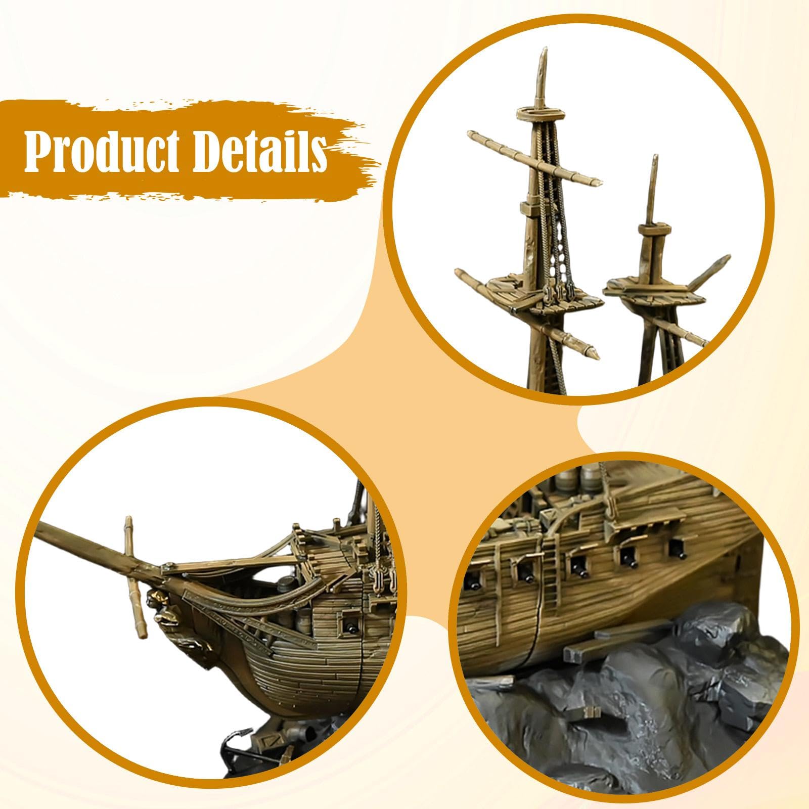 Decoración para Acuario con Forma de Barco - Accesorios Resistentes - Regalo