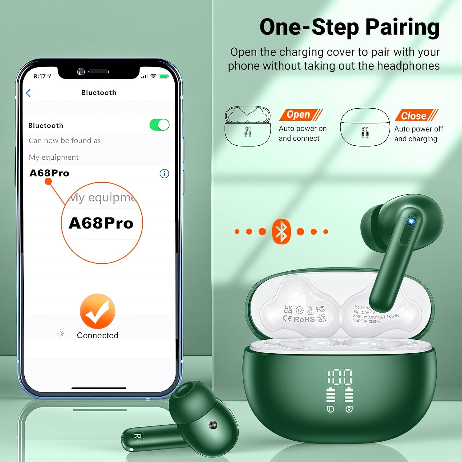 Aoslen A68Pro One-Step Pairing process with a smartphone