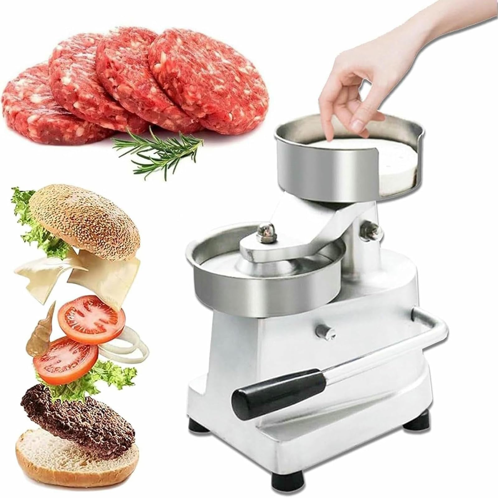 Burger Patty Maker mit Backpapier, Antihaft-Handpresse, abnehmbar für einfache Reinigung, perfekt für gefüllte Burger, einfache Lagerung