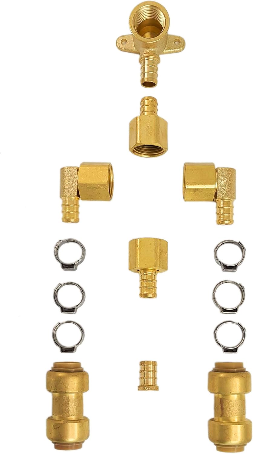 PEX 1/2 NPT Male Shower valve replacement kit, full pex set, easy to