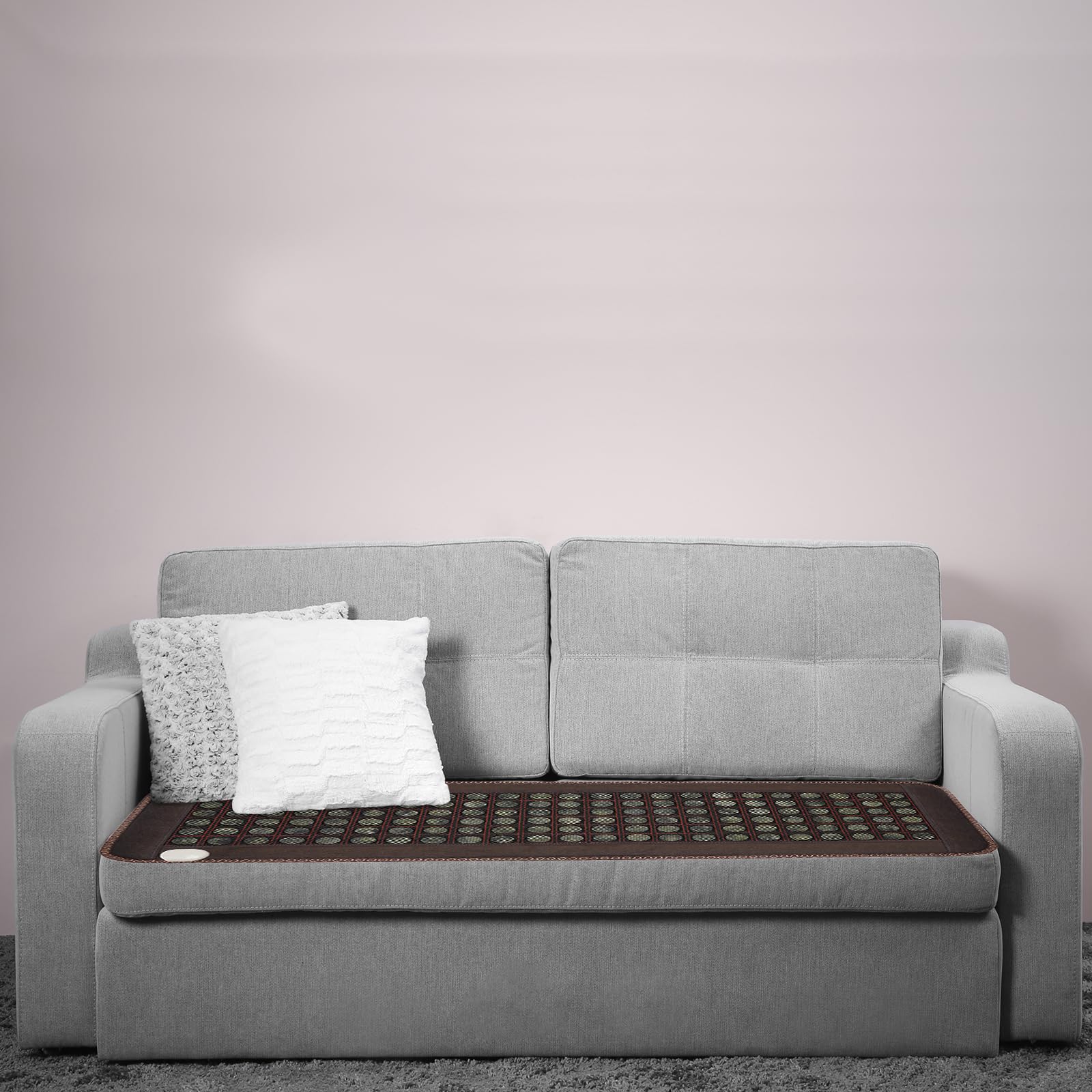 FIPINIXK Jade Heating Pad for Back Electric Stone Heating Mattress 110v / 60hz Whole Body Massage for Neck Shoulders Full Body Relaxation 19.68x59 Inch