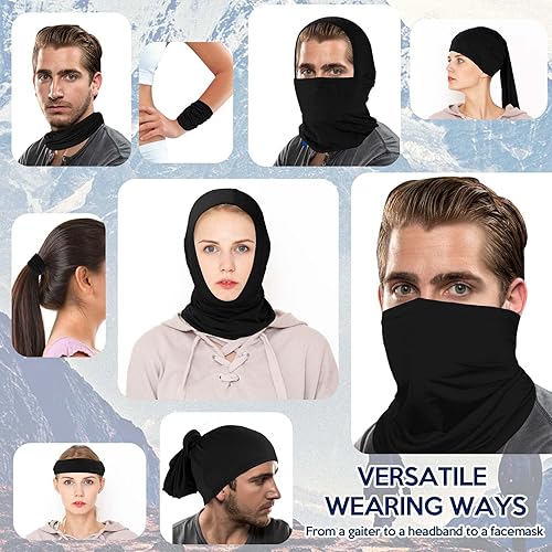 Miniatura 7 de gelbesty Paquete de 2 polainas refrescantes para el cuello, cubierta facial para todo tipo de clima para hombres y mujeres, bandana facial de