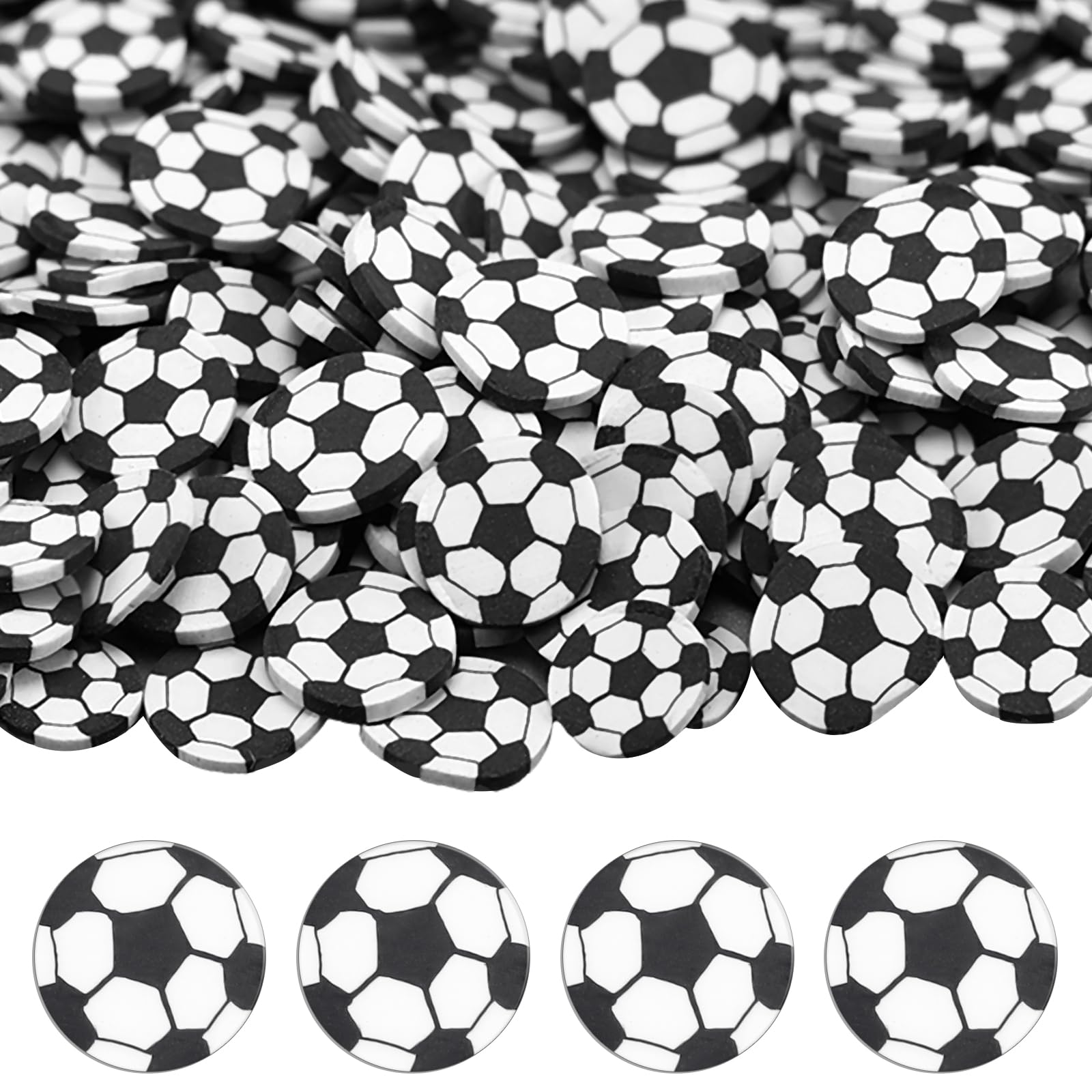 Weysat 30g Soccer Polymer Clay Slices 0.2" Mini Sports Sprinkles Nail Art