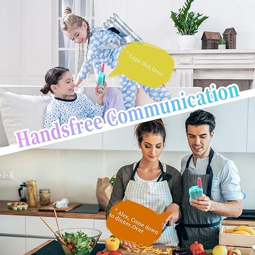 Miniatura 3 de FOREDOM J388C Walkie Talkies para niños, paquete de 2 de largo alcance con linterna, color rosa