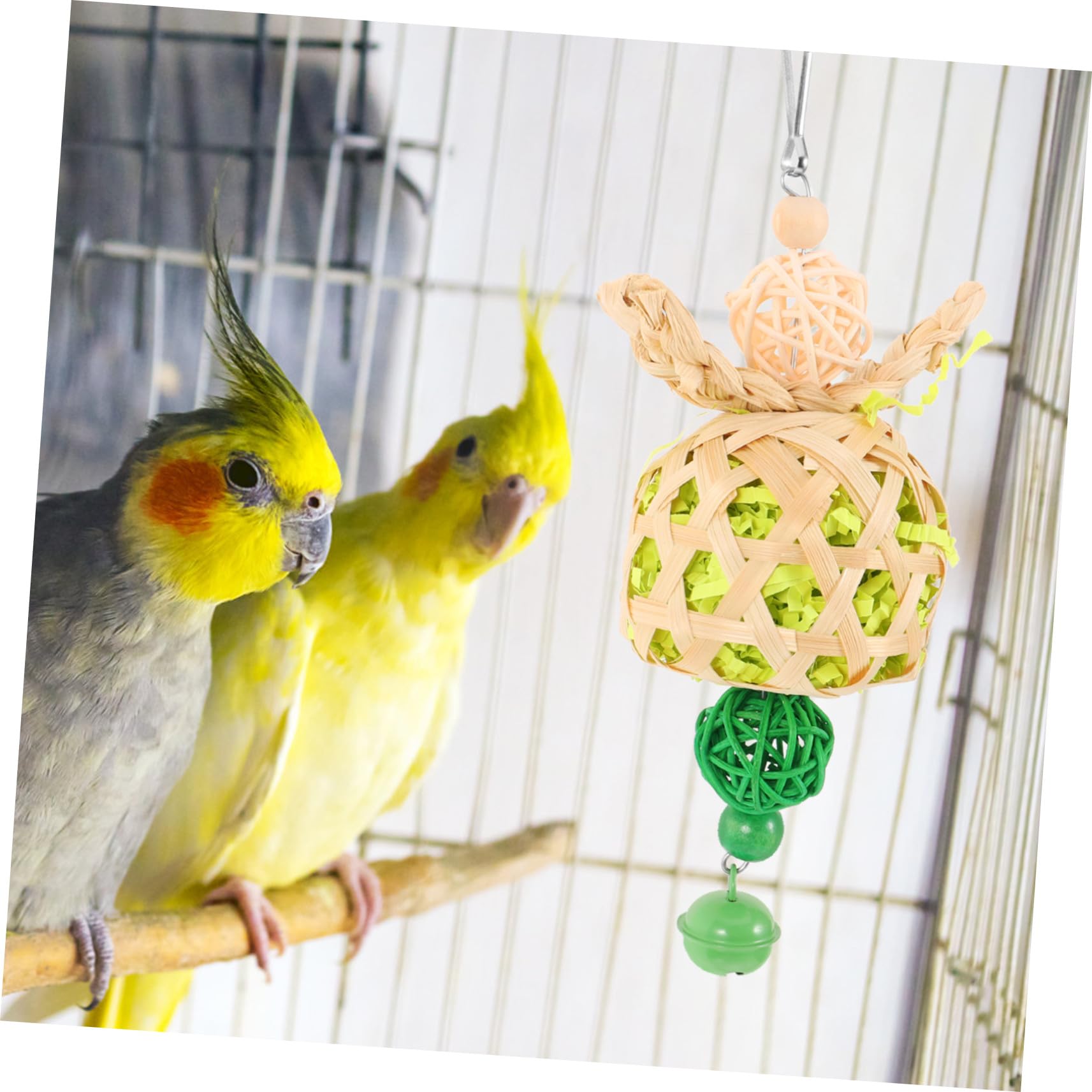 BESTonZON Jouet pour Perruche Jouet à Mâcher Suspendu pour Oiseau pour Cage pour Perroquet pour Oiseau