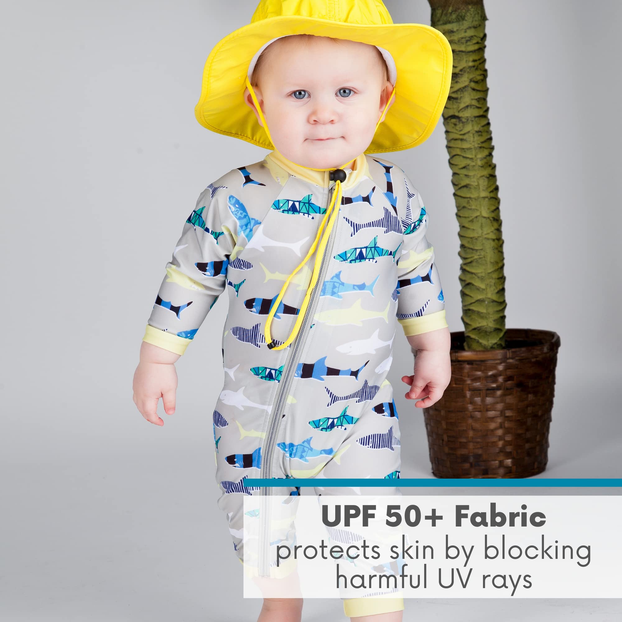 SwimZip Traje de baño de manga larga UPF 50+ para bebés, niños pequeños y niños pequeños
