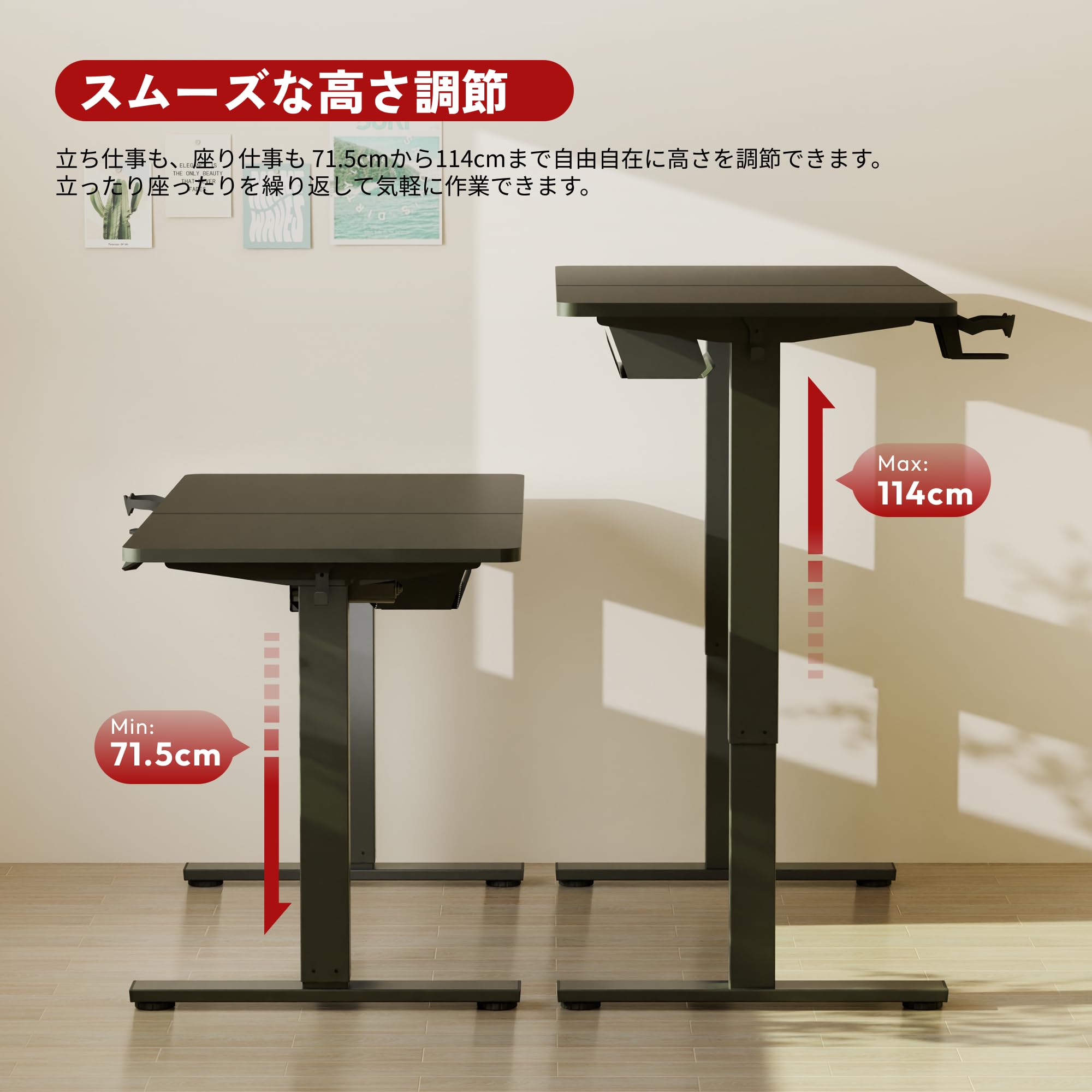 Amazon | SANODESK 電動昇降式デスク E150 高さ調節デスク