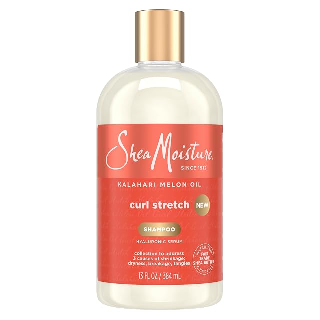 SheaMoisture Curl Stretch Shampoo Kalahari Melon Oil Infused with Hyaluronic Serum Cleanses and Hydrates for Strong and Soft