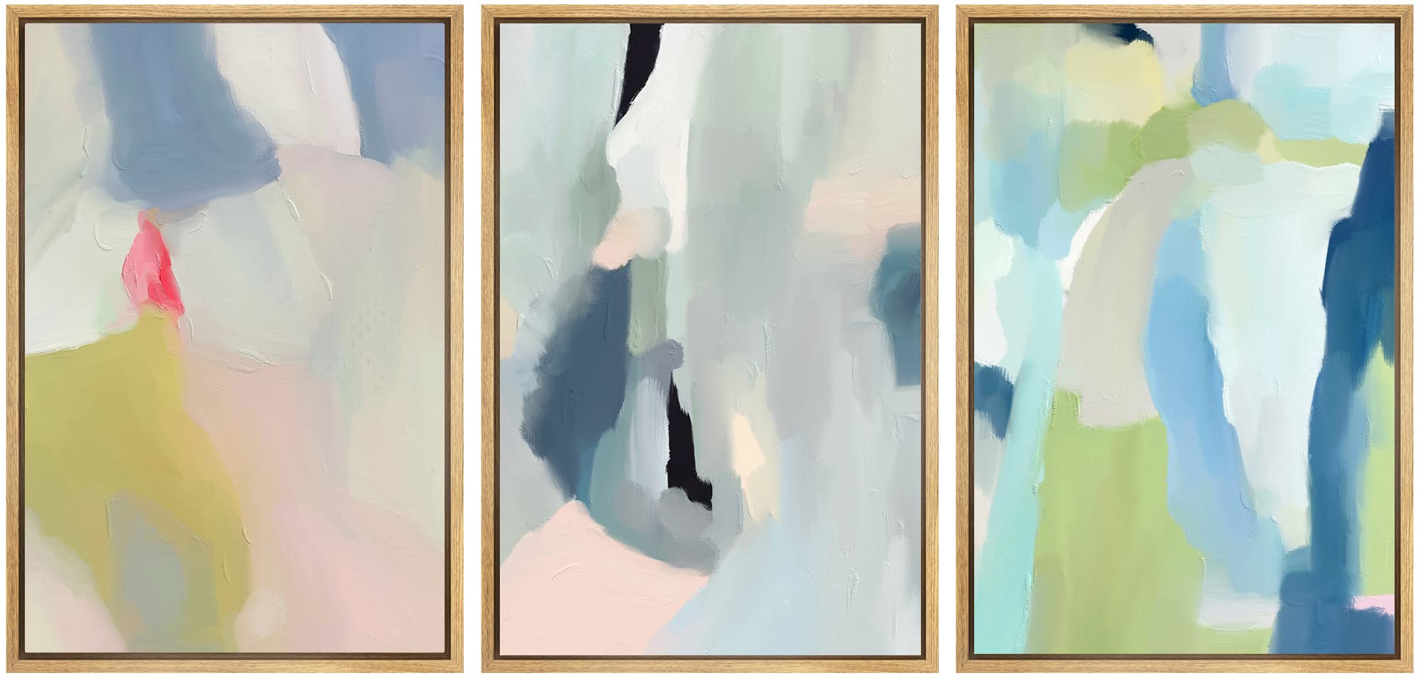 SIGNWIN Framed Canvas Print Wall Art Set Coastal Serenity Abstract Seaside Illustrations Modern Art Decorative Rustic Calm/Zen for Living Room, Bedroom, Office - 24"x36"x3 Natural — view 106